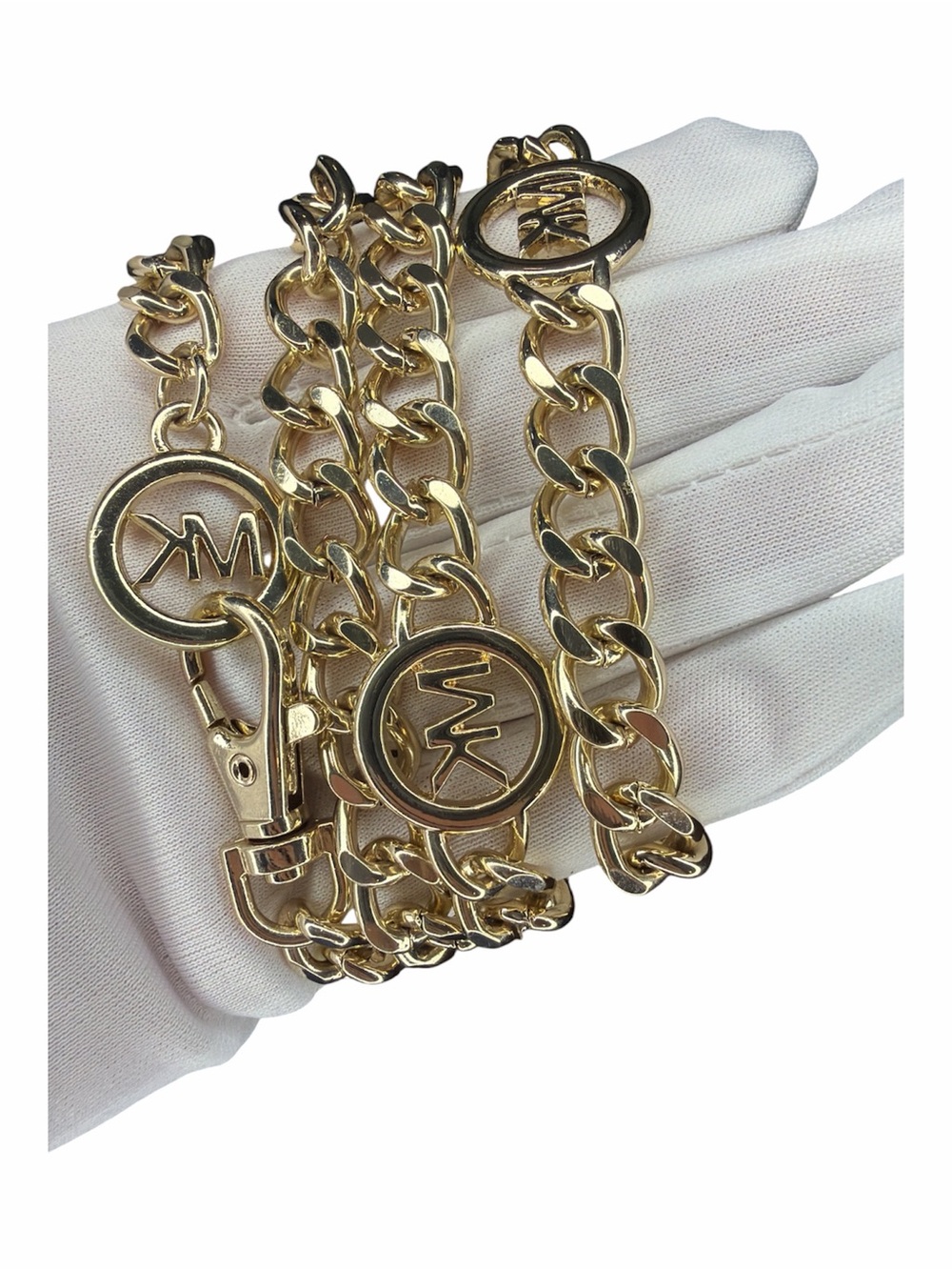 Michael Kors Gold-Tone Chain Bag Charm Necklace Purse Accessory 39” Long